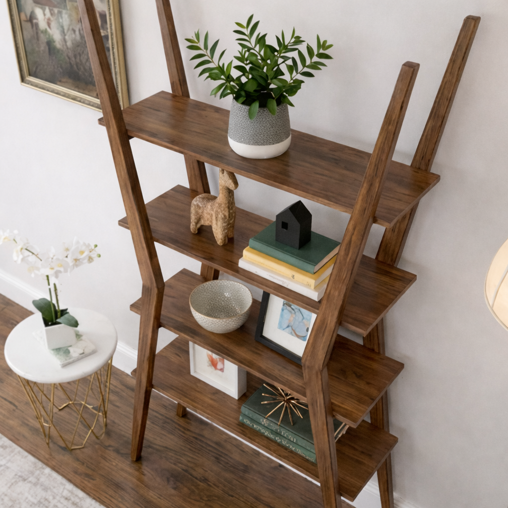 ShanaWood A-Frame Ladder Bookcase with 4 Open Shelves - view 2
