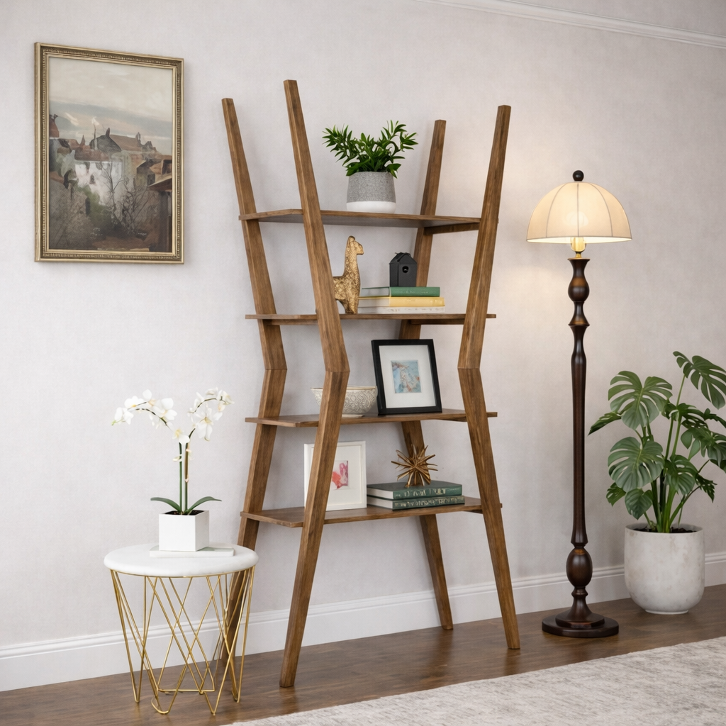 ShanaWood A-Frame Ladder Bookcase with 4 Open Shelves - view 6