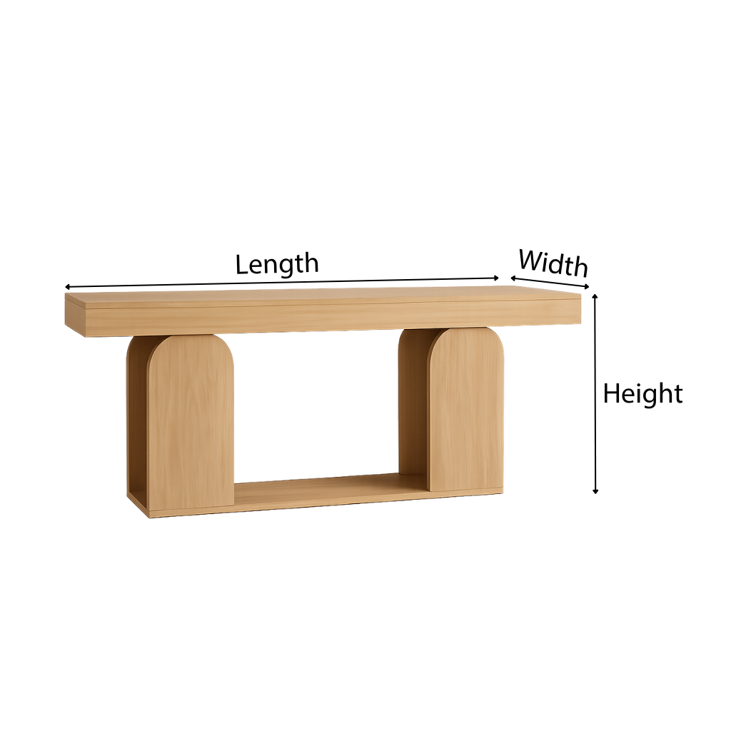 ShanaWood Arch Pillar Console Table - dimensions