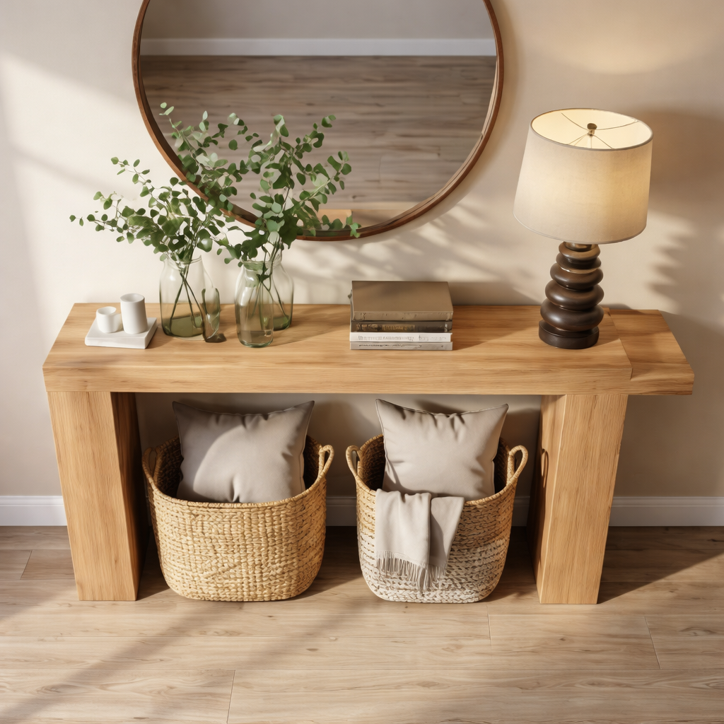 ShanaWood Chunky Block Leg Console Table - view 5