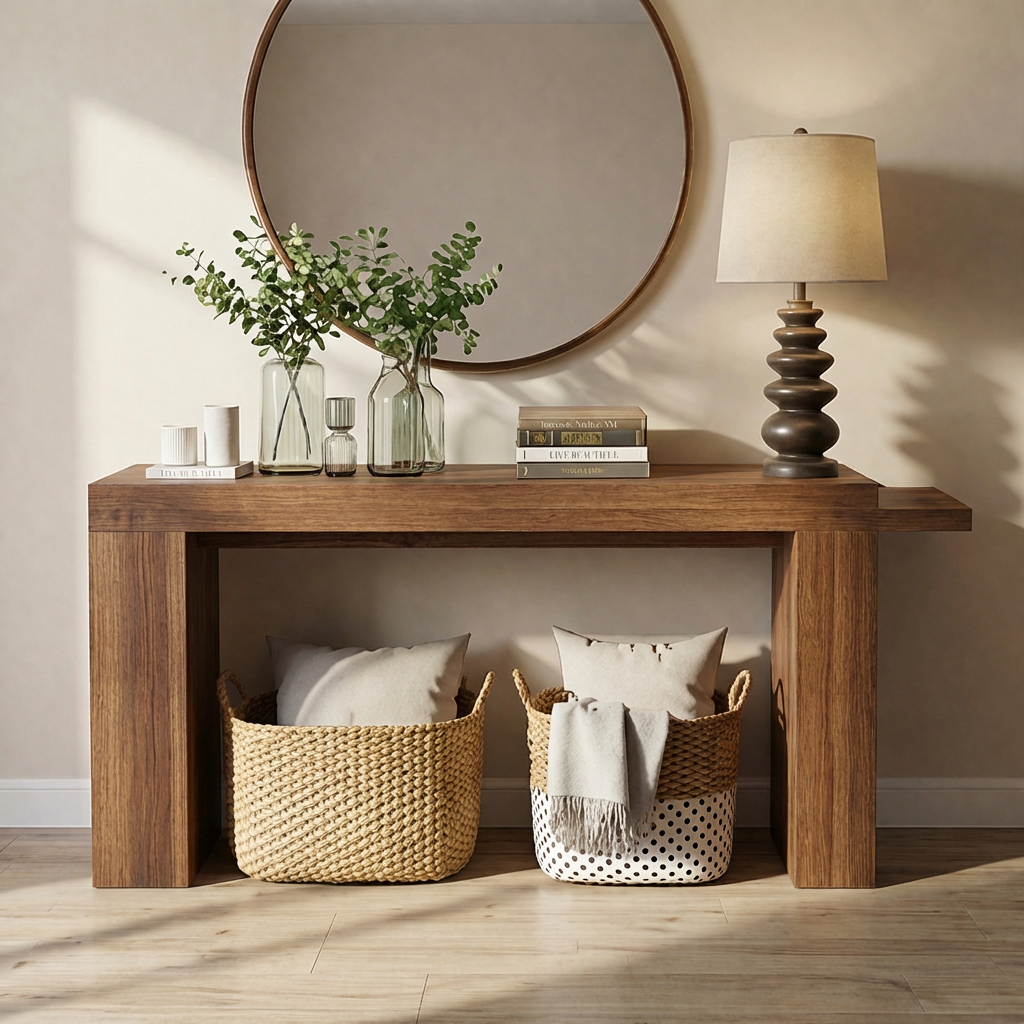 ShanaWood Chunky Block Leg Console Table - view 6
