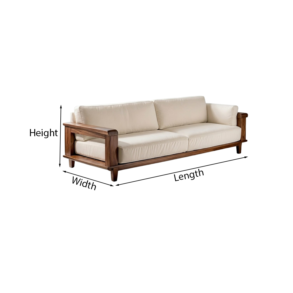 ShanaWood Exposed Wood Frame Sofa - dimensions