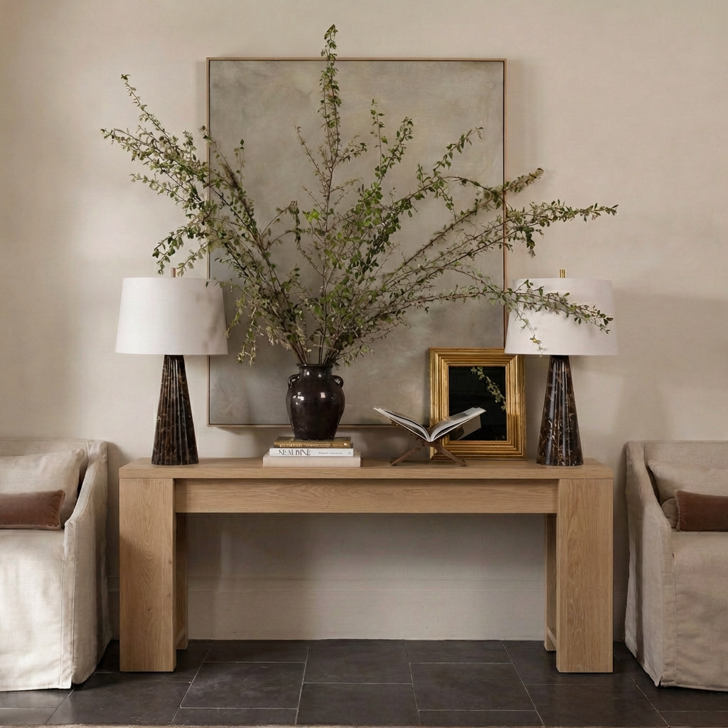 ShanaWood Flat Panel Leg Console Table - view 2