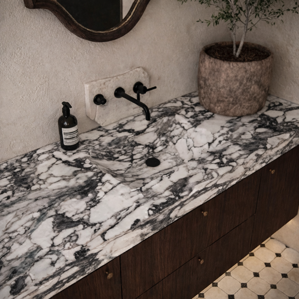 ShanaWood Floating Bathroom Vanity with Faux Marble Top - view 4