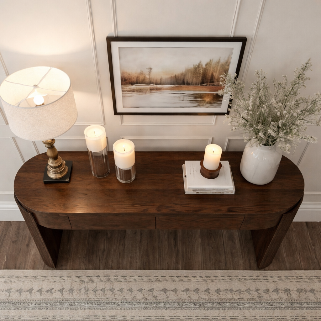 ShanaWood Fluted Column Console Table with Drawers - view 3