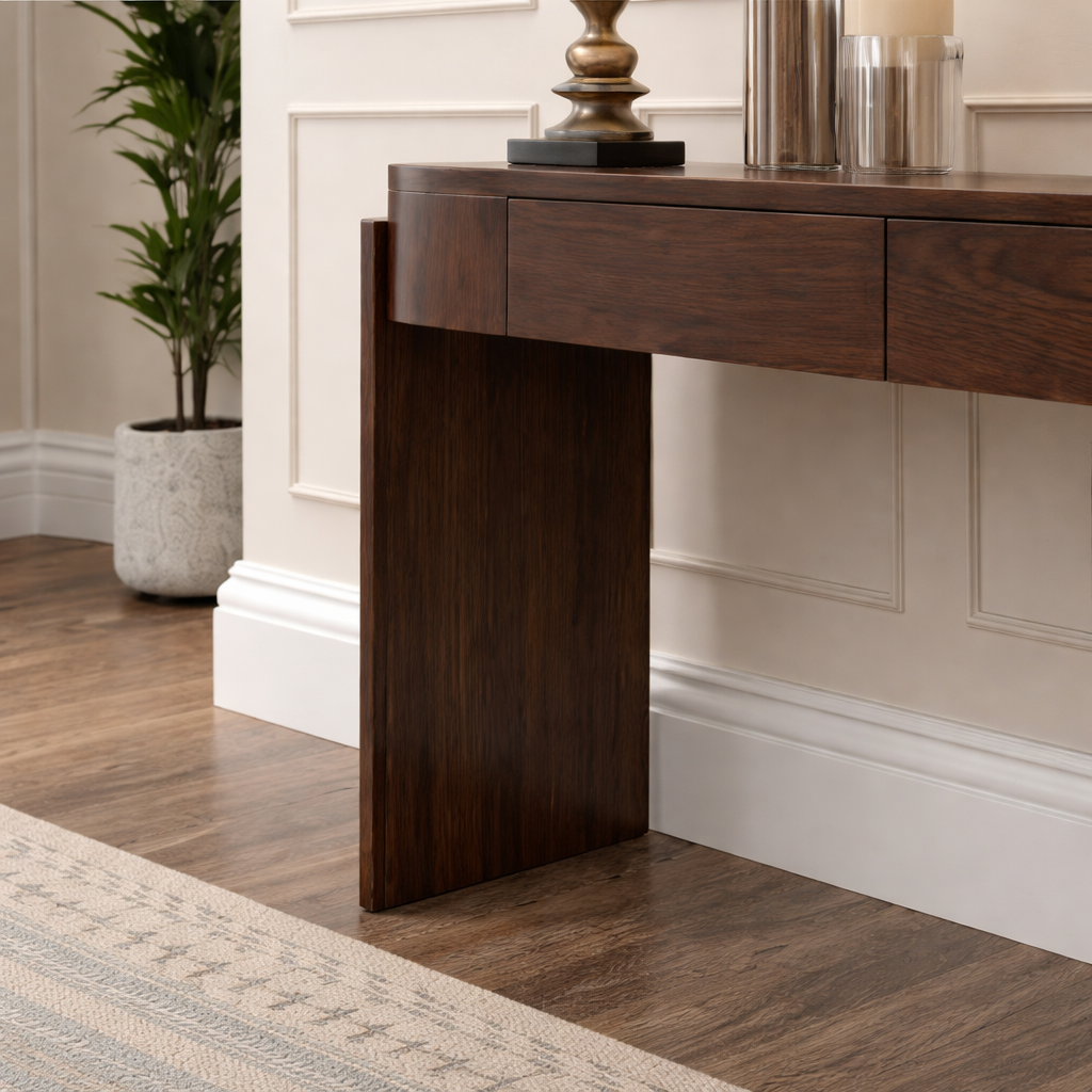 ShanaWood Fluted Column Console Table with Drawers - view 4