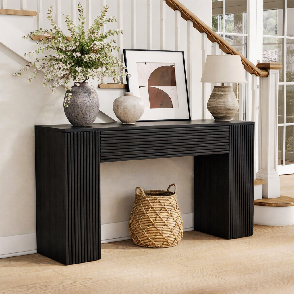 ShanaWood Full-Body Fluted Console Table - view 8