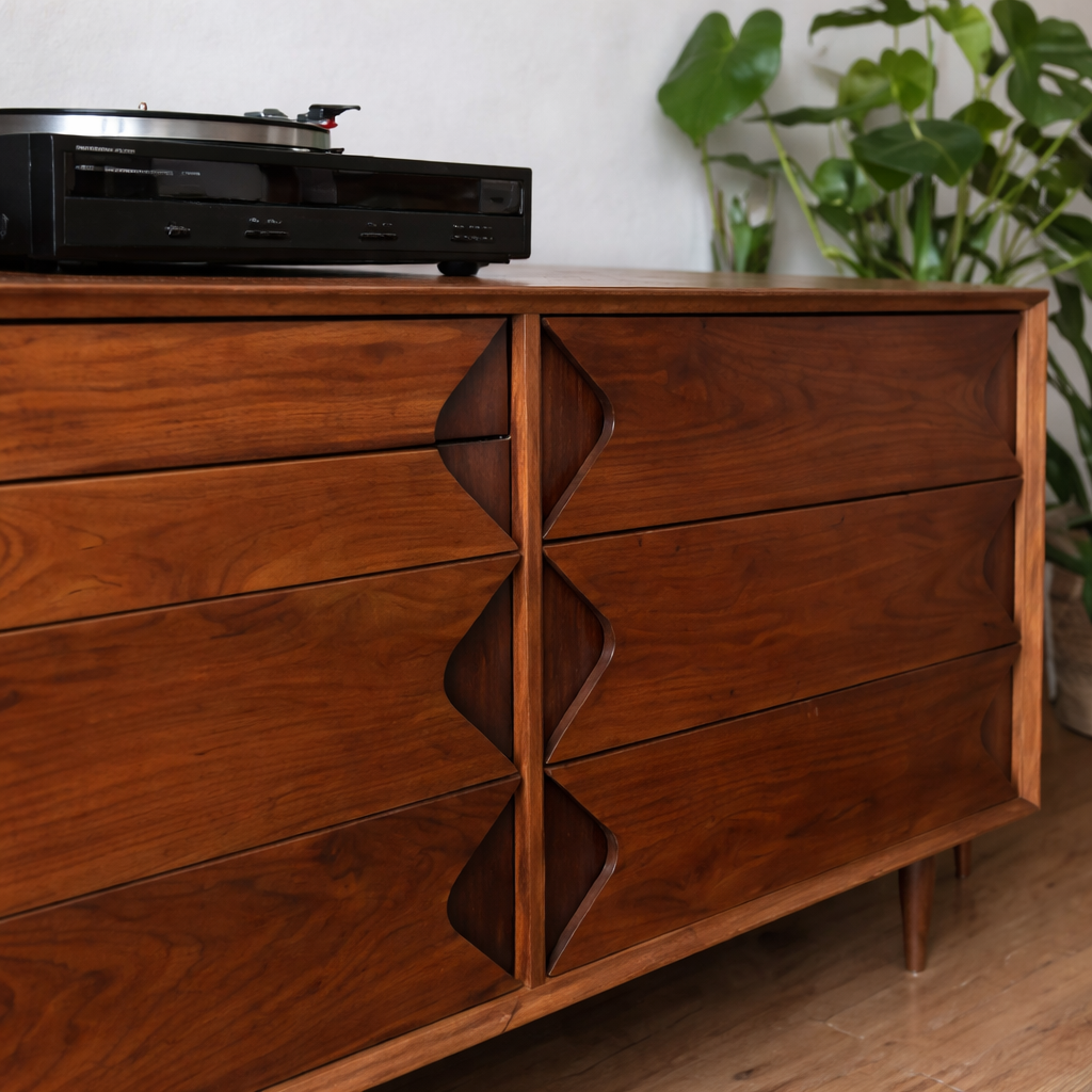 ShanaWood Mid-Century Sideboard with Geometric Drawer Fronts - view 2