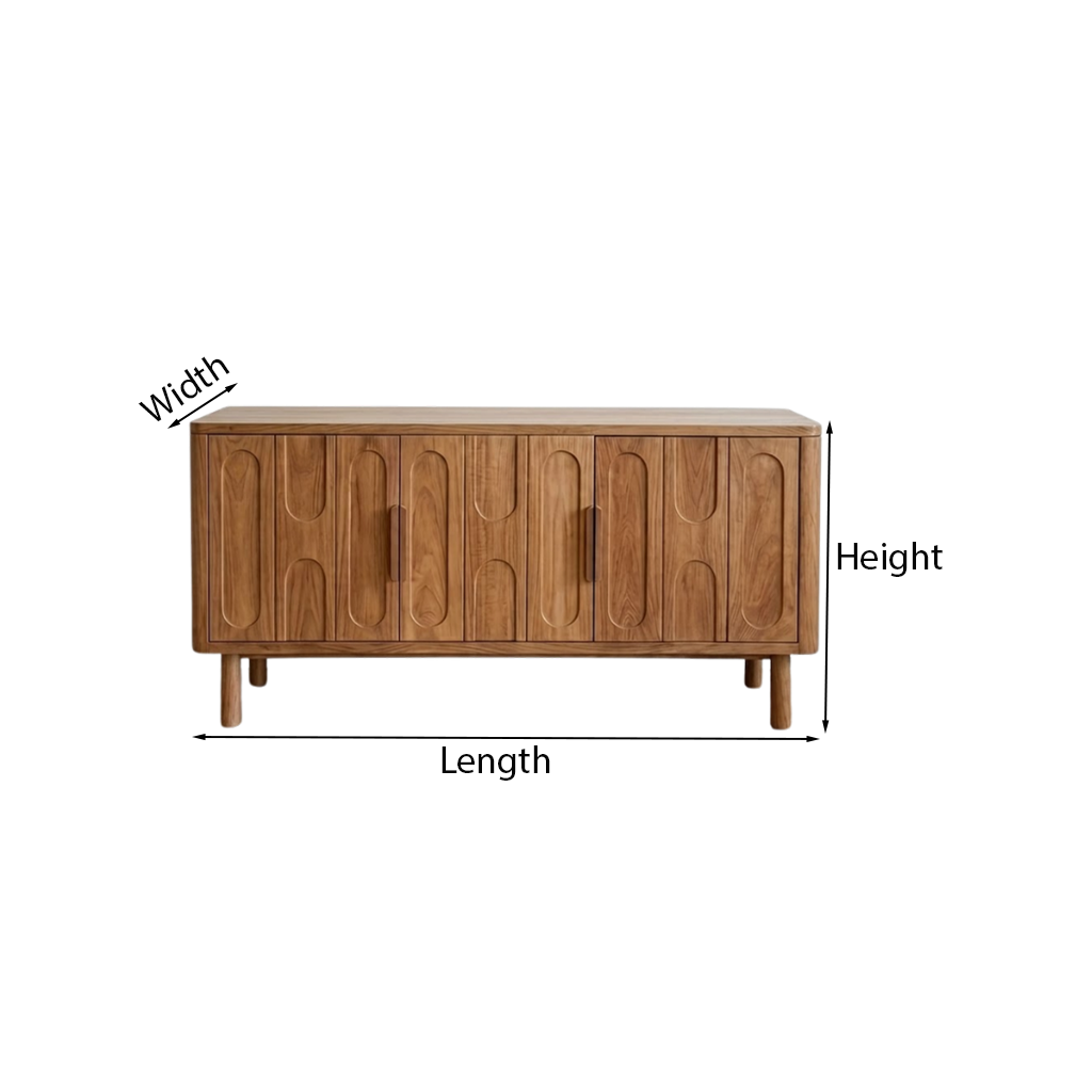 ShanaWood Modern Cabinet with Oval Front Detail - dimensions