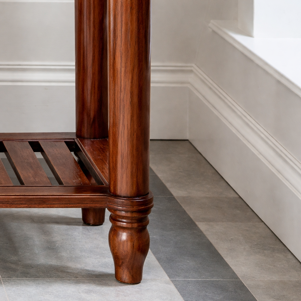 ShanaWood Scalloped Apron Console Table with Turned Legs - view 3