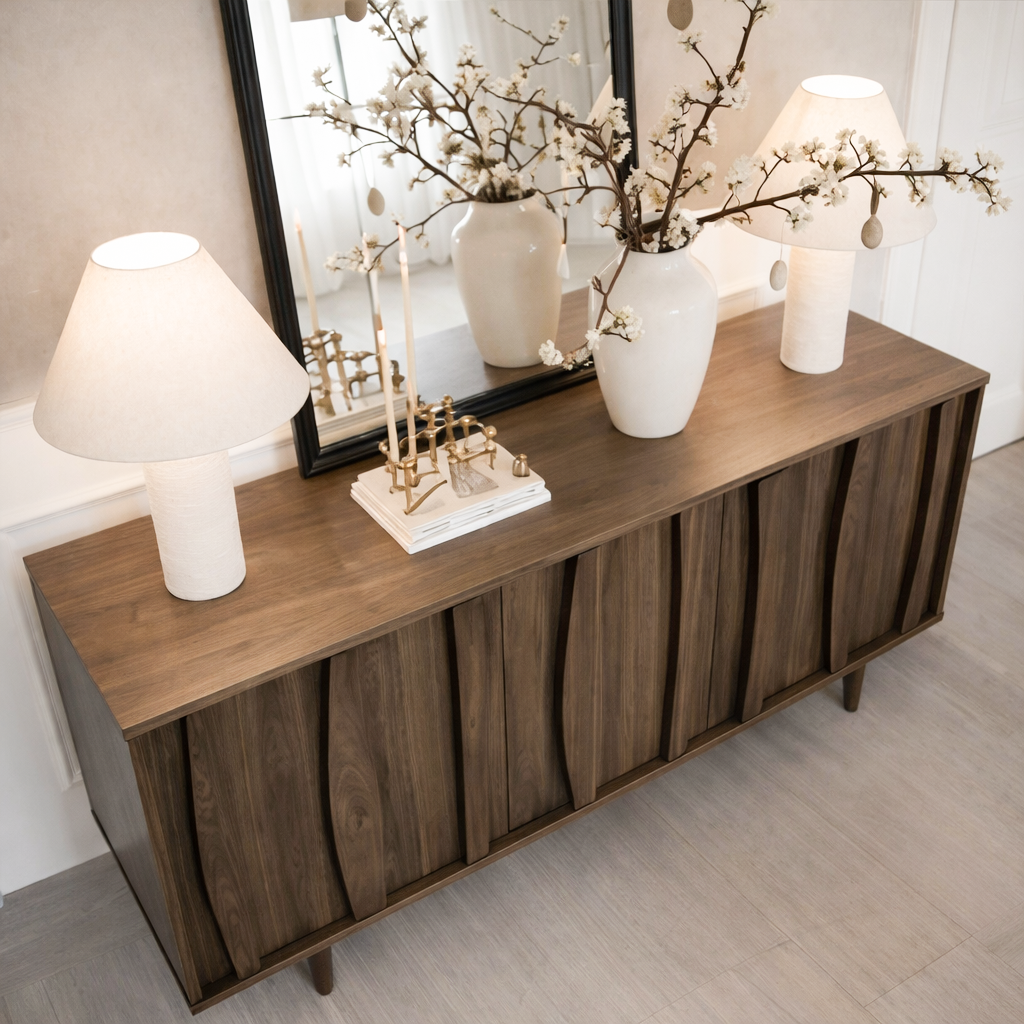 ShanaWood Sculpted Wave Door Sideboard - view 6
