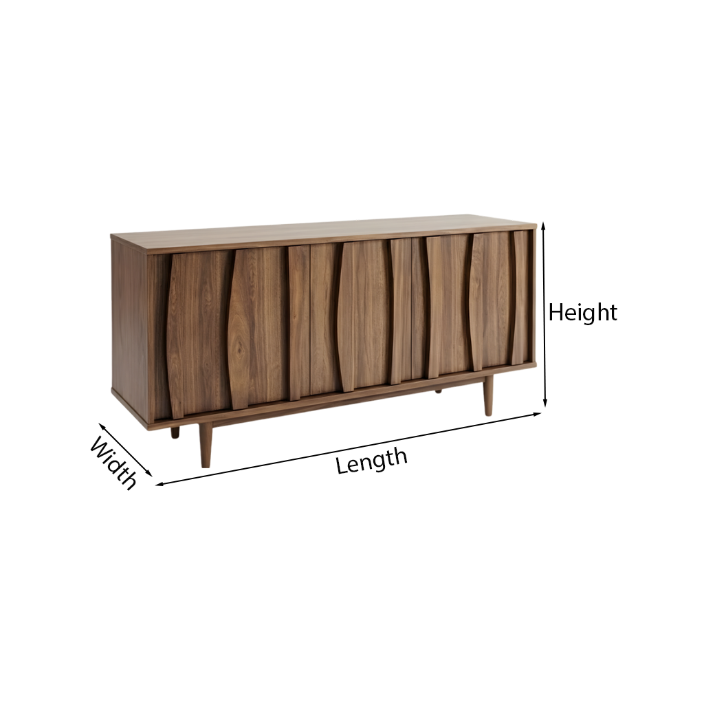 ShanaWood Sculpted Wave Door Sideboard - dimensions
