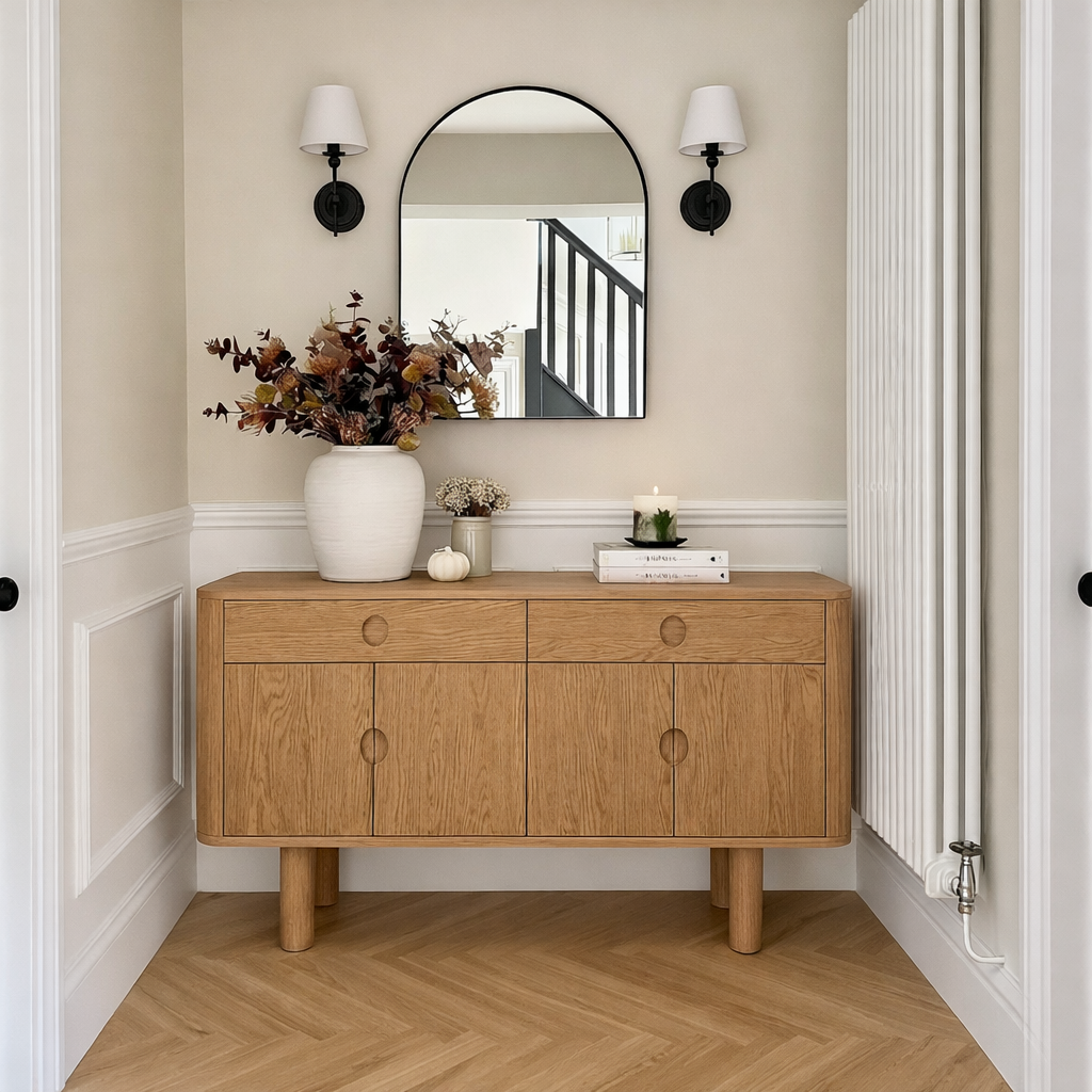 ShanaWood Sideboard Cabinet with Ring Pulls, 2 Drawers and 4-Door Storage - view 1