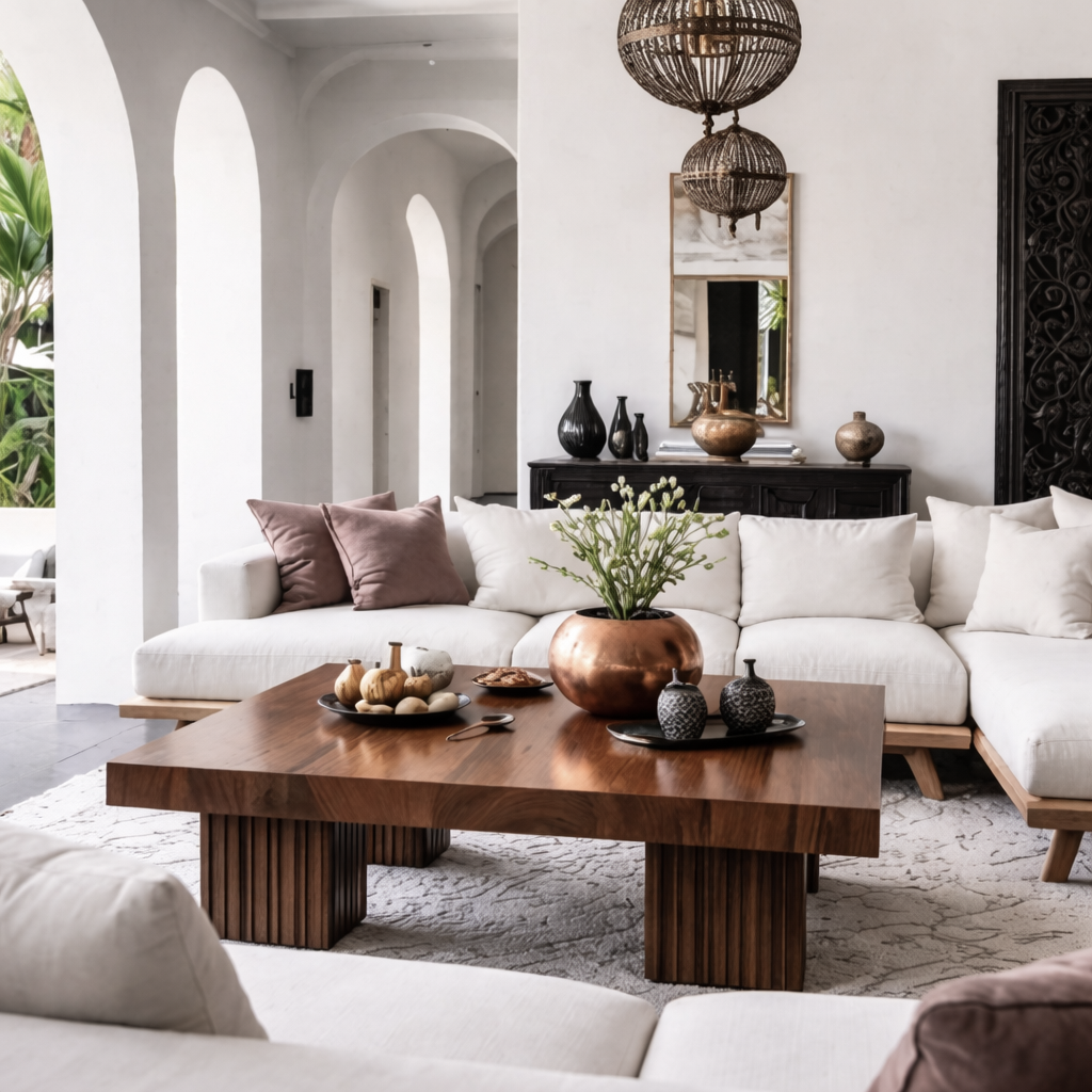 ShanaWood Square Coffee Table with Fluted Pedestal Base - view 5