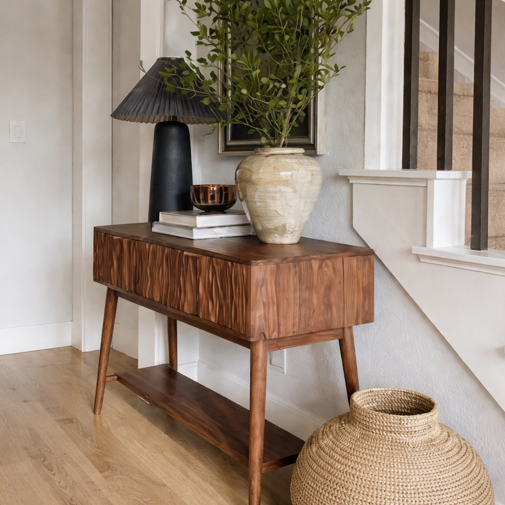 ShanaWood Textured-Front Console Table with Open Shelf - view 5