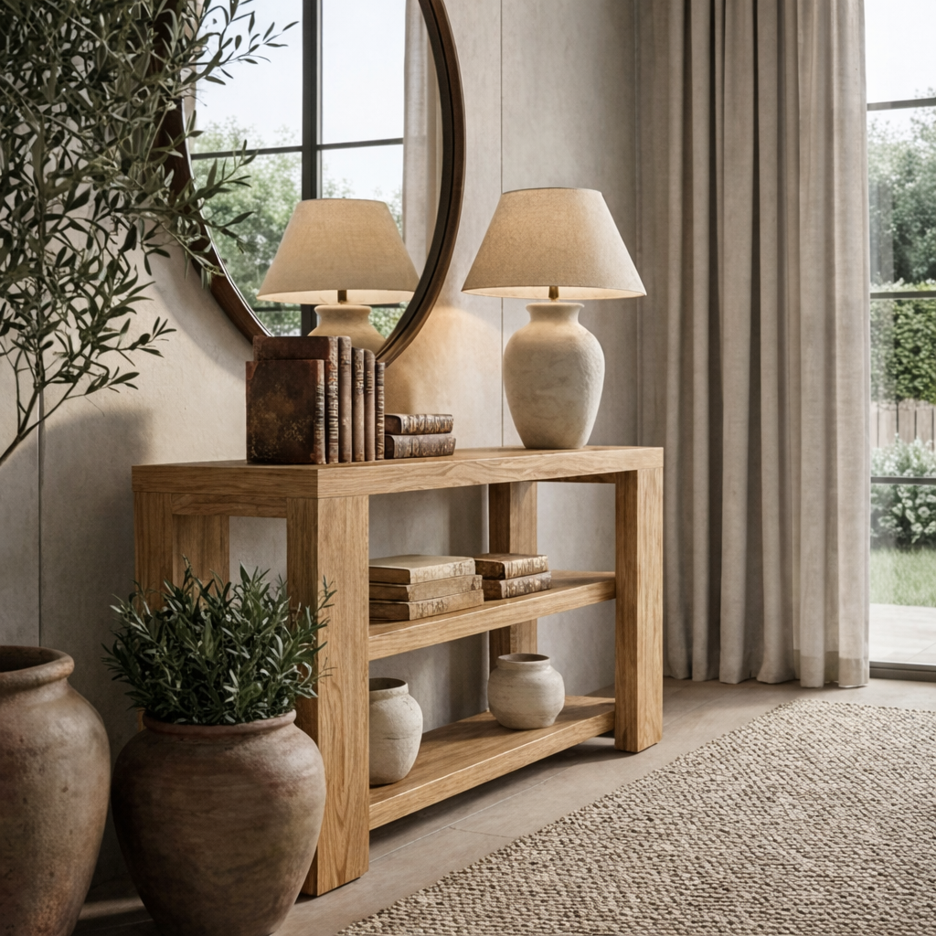 ShanaWood Thick-Frame Console Table with Open Shelves - view 5