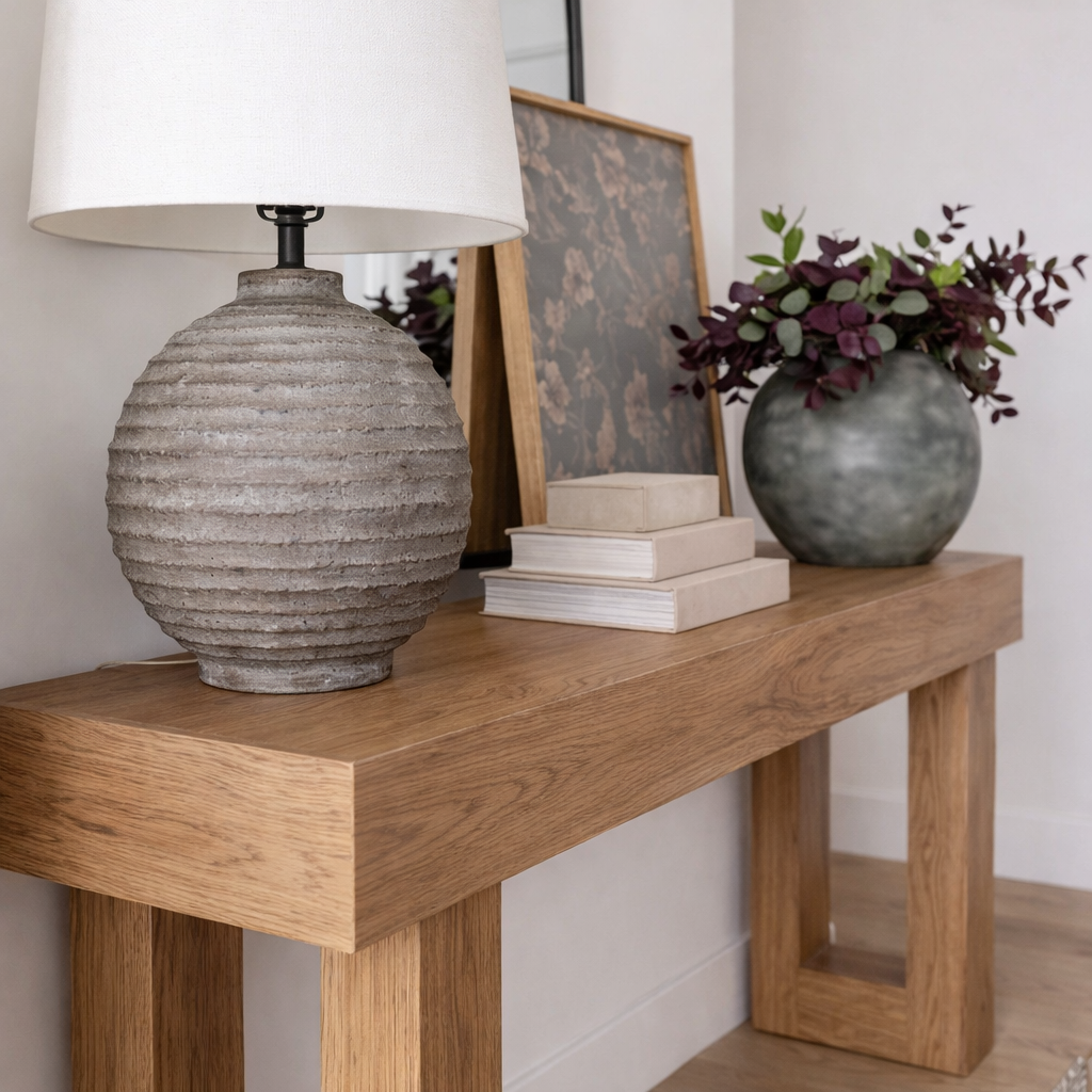 ShanaWood Thick-Top Console Table with Block Legs - view 2
