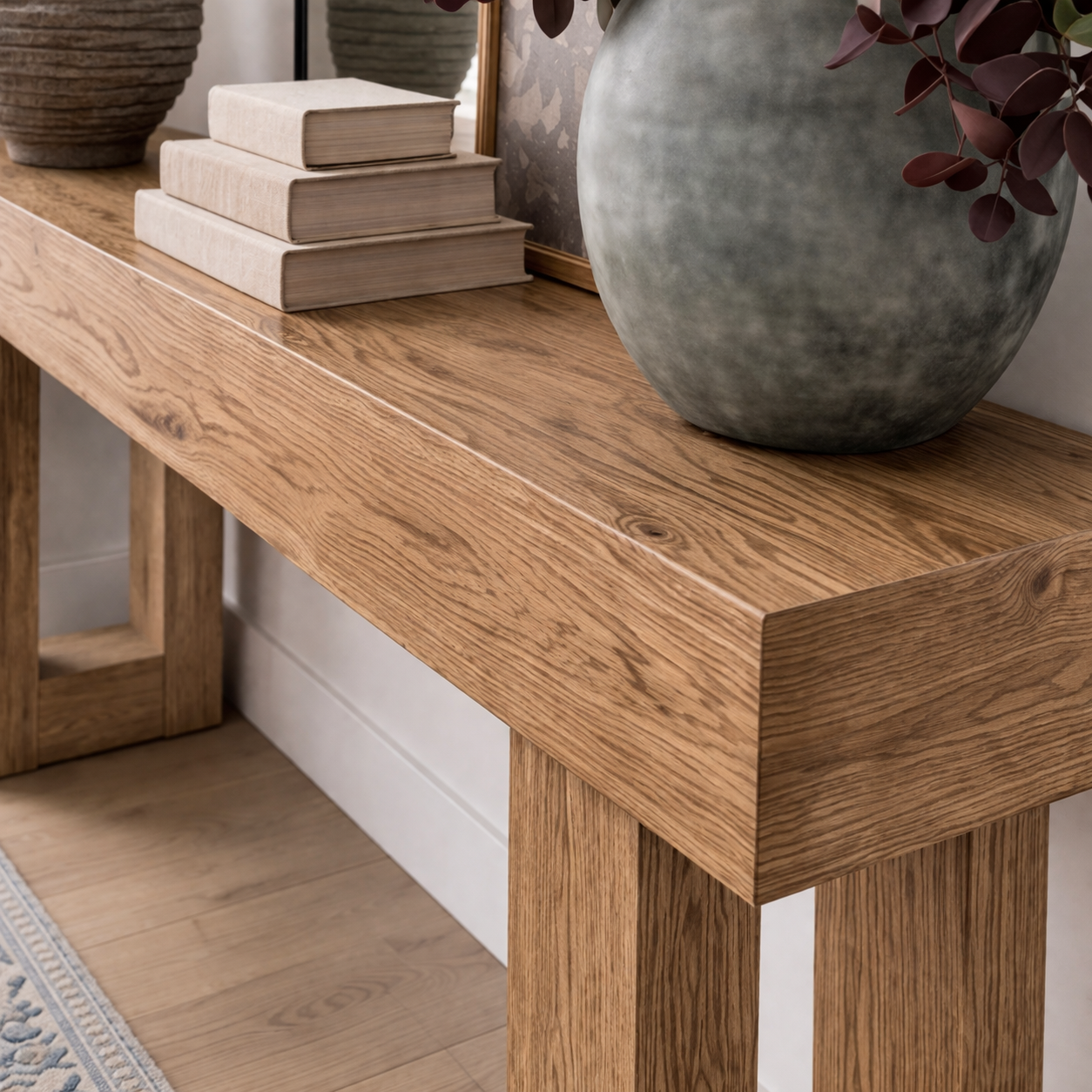 ShanaWood Thick-Top Console Table with Block Legs - view 4