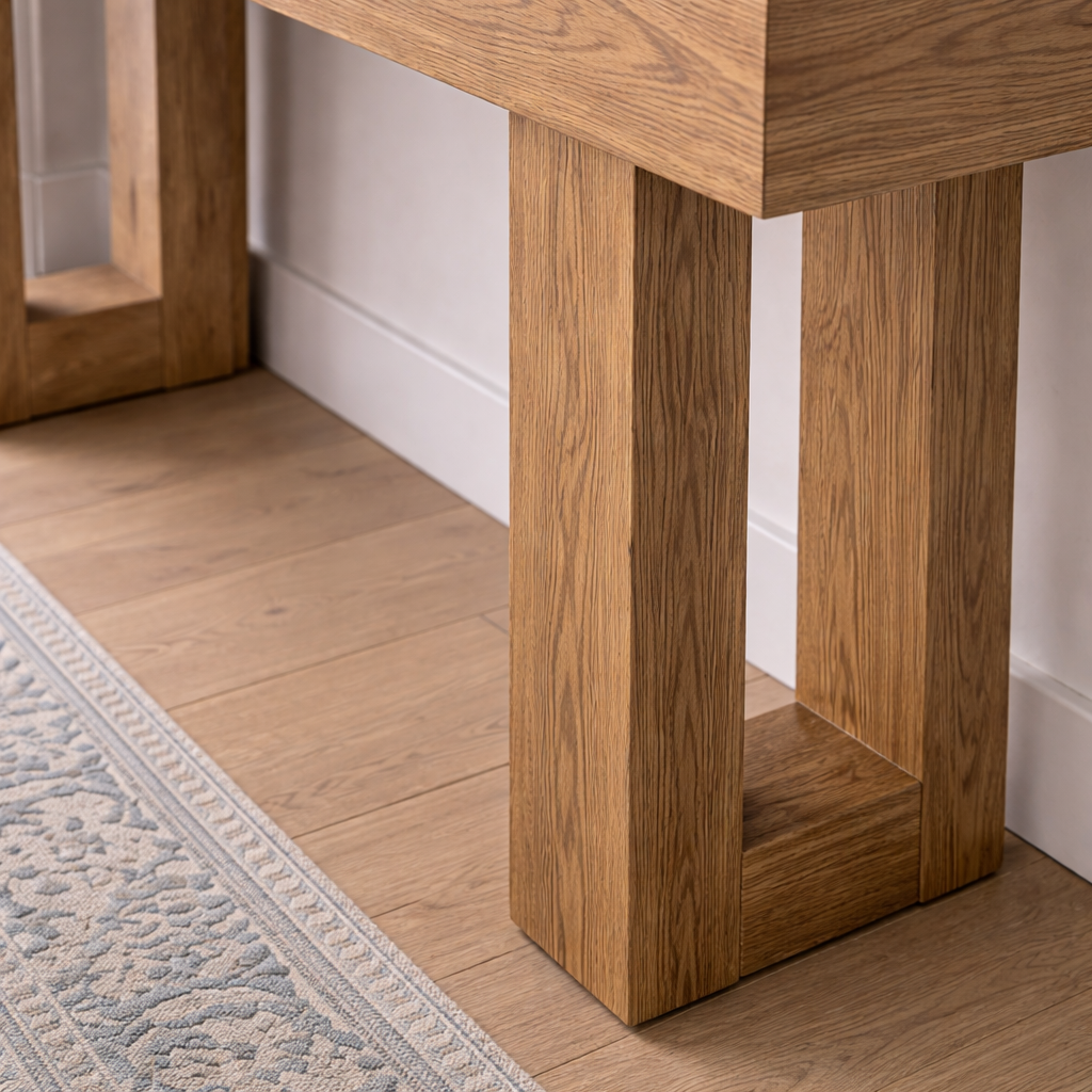 ShanaWood Thick-Top Console Table with Block Legs - view 5