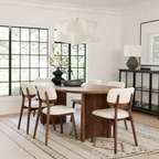 Modern Dining Chair With Natural Wood Frame And Upholstered Seat For Dining Room