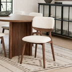 Modern Dining Chair With Natural Wood Frame And Upholstered Seat For Dining Room