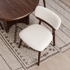 Modern Dining Chair With Natural Wood Frame And Upholstered Seat For Dining Room