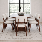 Modern Dining Chair With Natural Wood Frame And Upholstered Seat For Dining Room