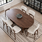 Modern Dining Chair With Natural Wood Frame And Upholstered Seat For Dining Room