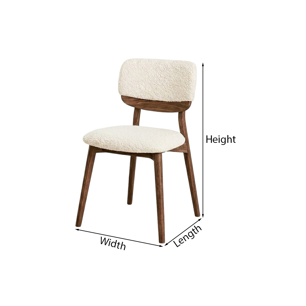 Modern Dining Chair With Natural Wood Frame And Upholstered Seat For Dining Room