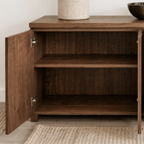 Modern Natural Wood Cabinet With Clean Front Design For Living Room