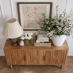 Modern Natural Wood Cabinet With Oval Detail Front For Living Room