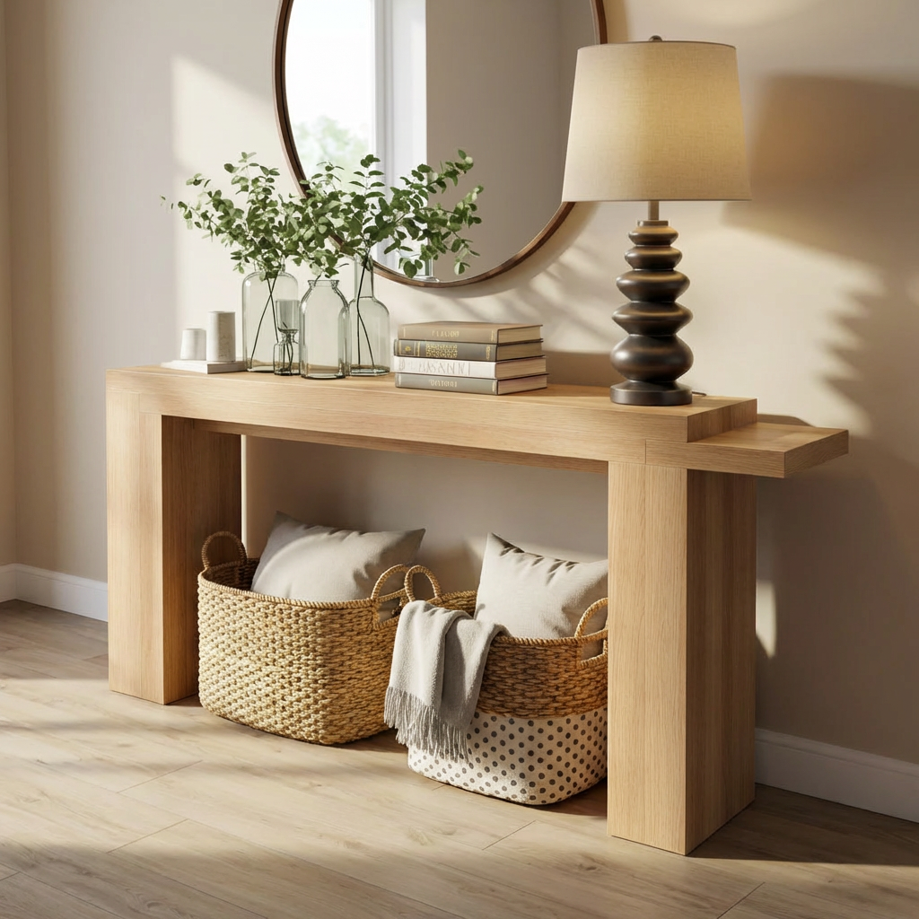 ShanaWood Chunky Block Leg Console Table - view 4