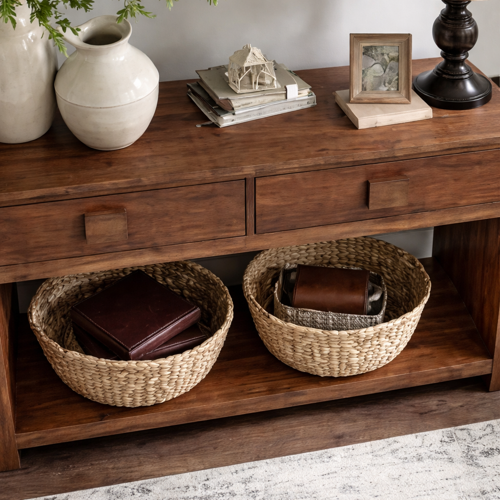 ShanaWood Console Table with 2 Drawers and Bottom Shelf - view 5