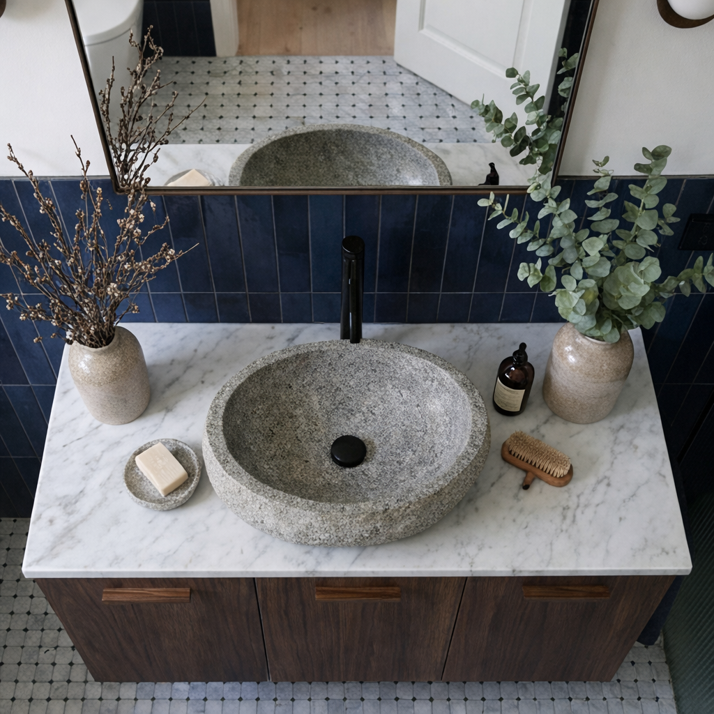ShanaWood Floating Bathroom Vanity with 3-Door Cabinet and Marble Top - view 4
