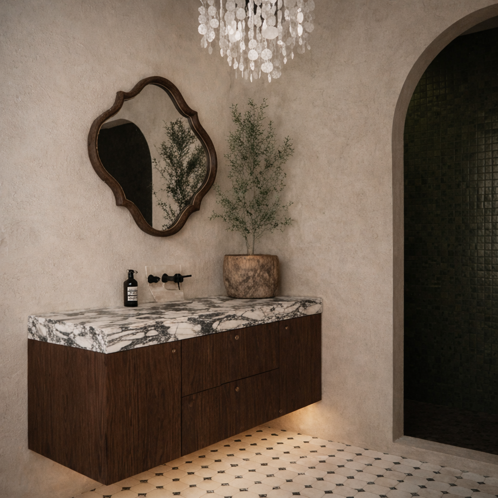 ShanaWood Floating Bathroom Vanity with Faux Marble Top - view 2