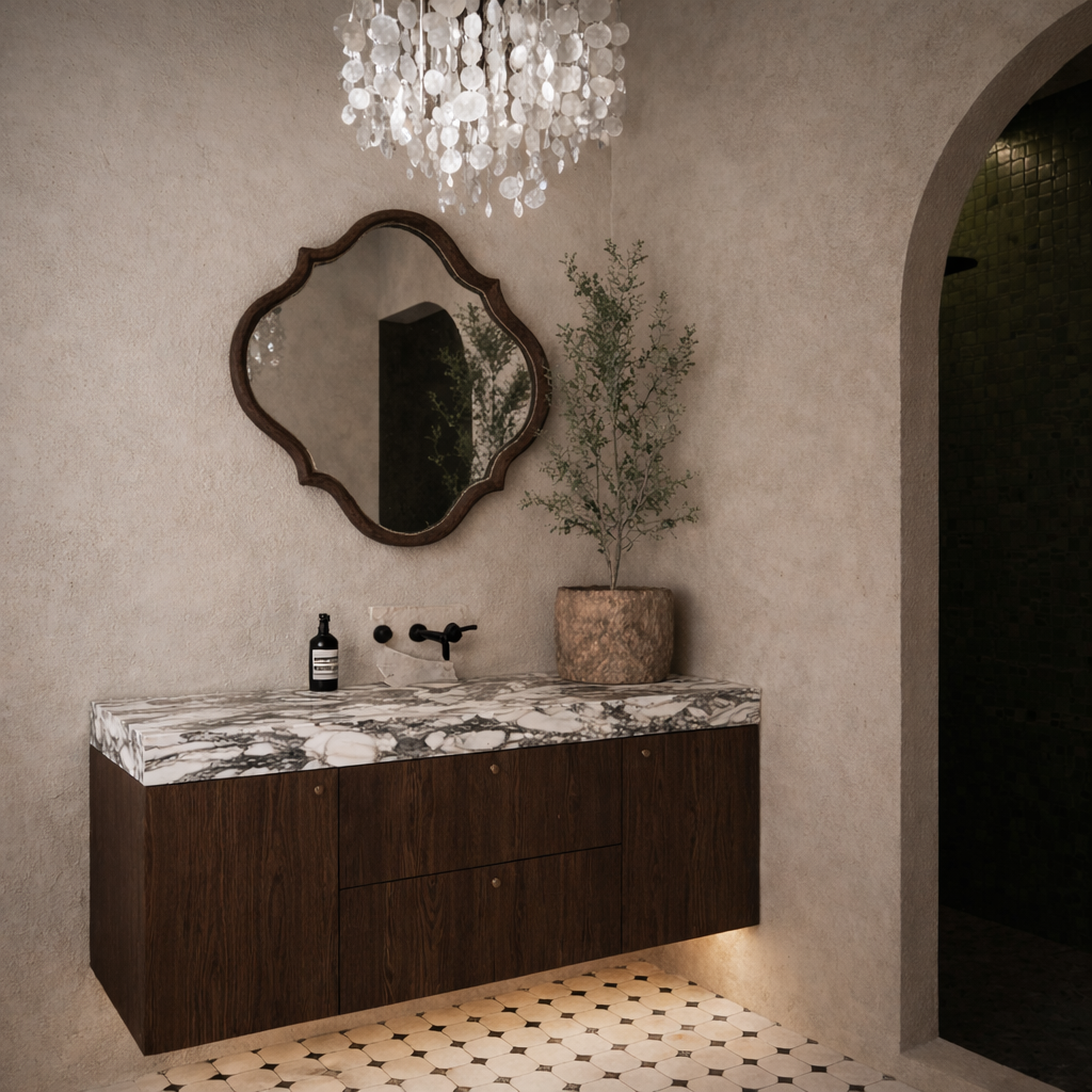 ShanaWood Floating Bathroom Vanity with Faux Marble Top - view 5