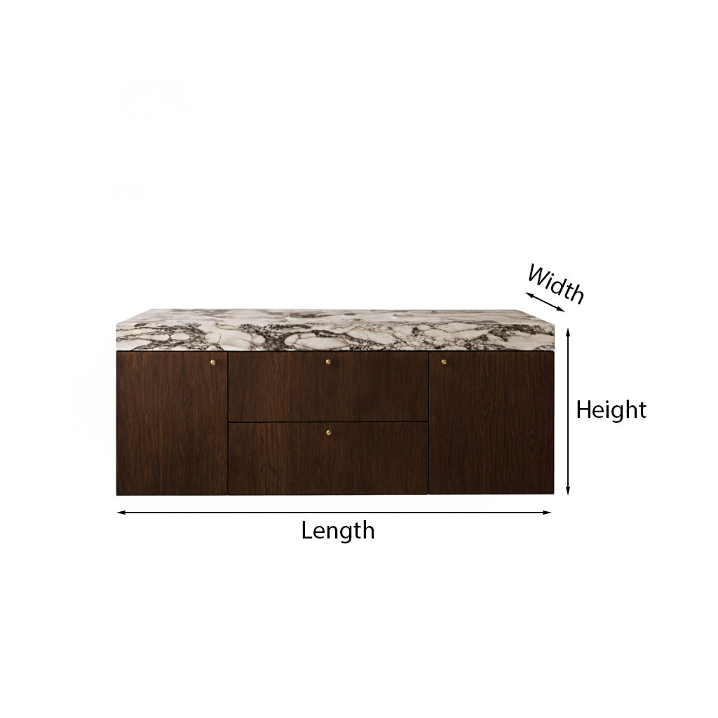 ShanaWood Floating Bathroom Vanity with Faux Marble Top - dimensions