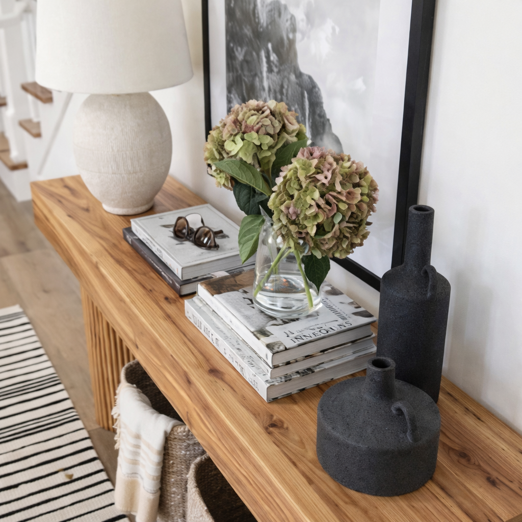 ShanaWood Fluted Round Pillar Console Table - view 3