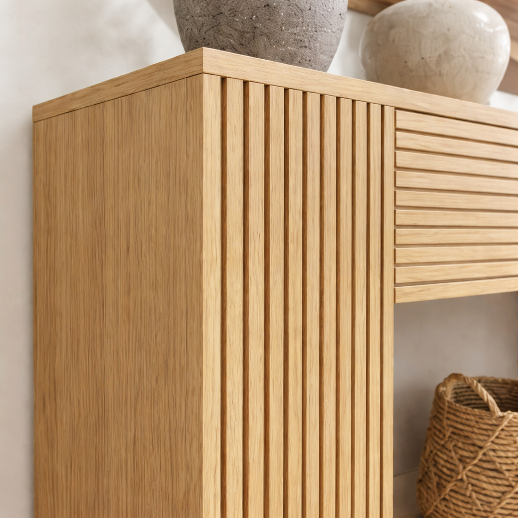 ShanaWood Full-Body Fluted Console Table - view 2