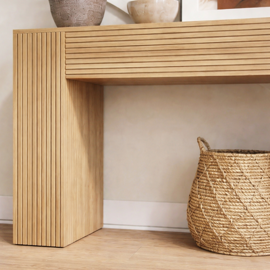 ShanaWood Full-Body Fluted Console Table - view 3