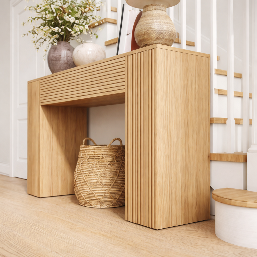 ShanaWood Full-Body Fluted Console Table - view 4