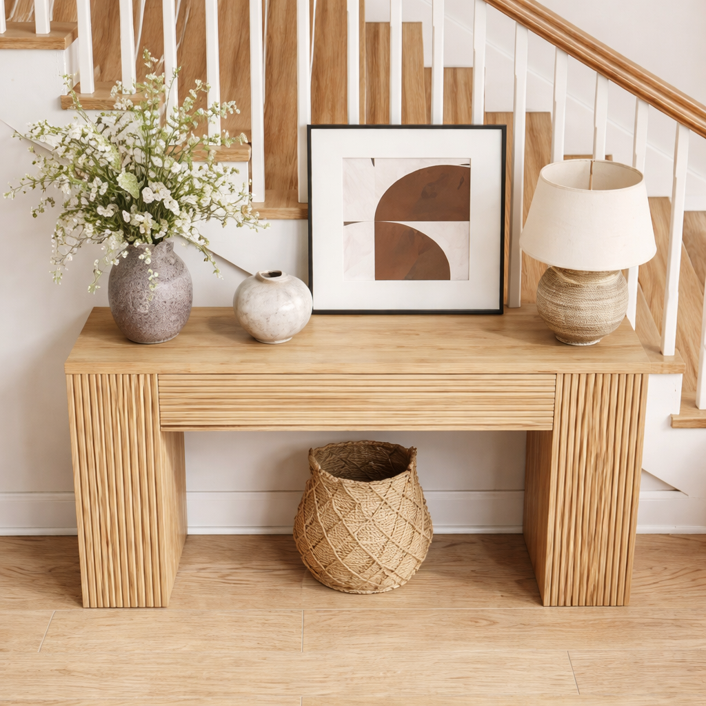 ShanaWood Full-Body Fluted Console Table - view 5