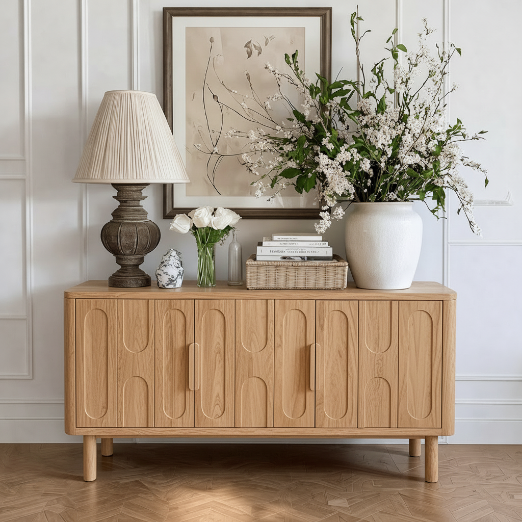 ShanaWood Modern Cabinet with Oval Front Detail - view 7