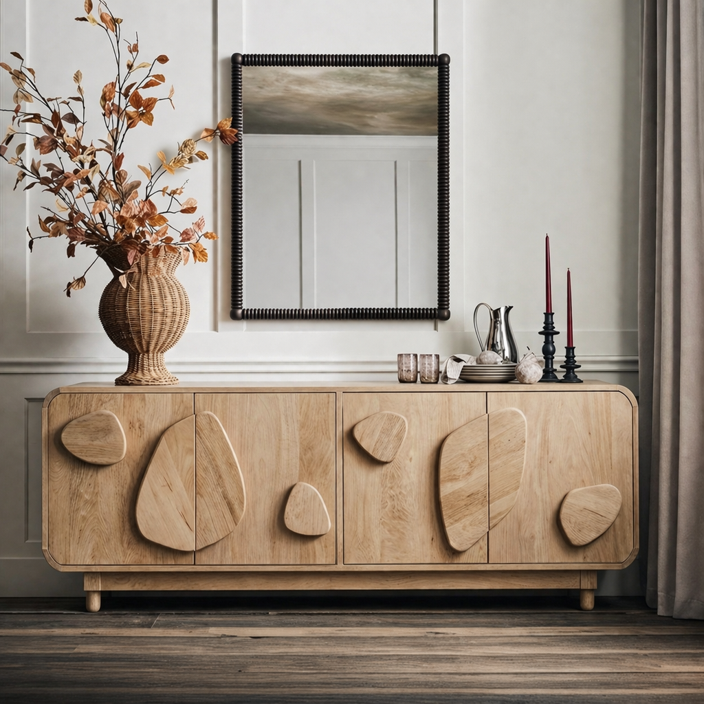 ShanaWood Organic Relief Sideboard with 4 Cabinet Doors - view 5