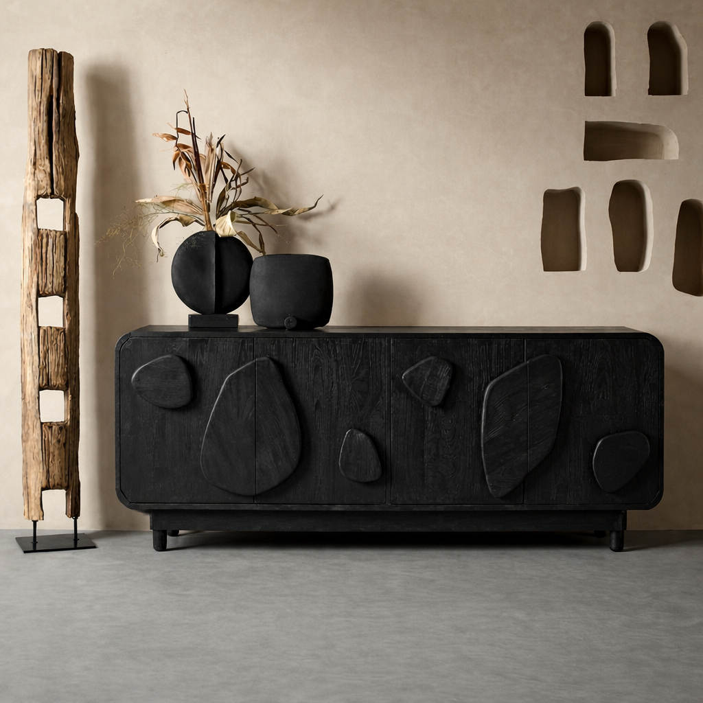 ShanaWood Organic Relief Sideboard with 4 Cabinet Doors - view 7