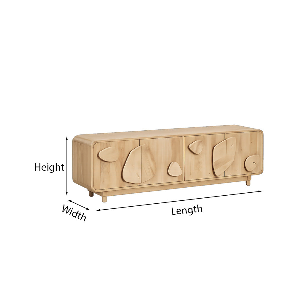 ShanaWood Organic Relief Sideboard with 4 Cabinet Doors - dimensions