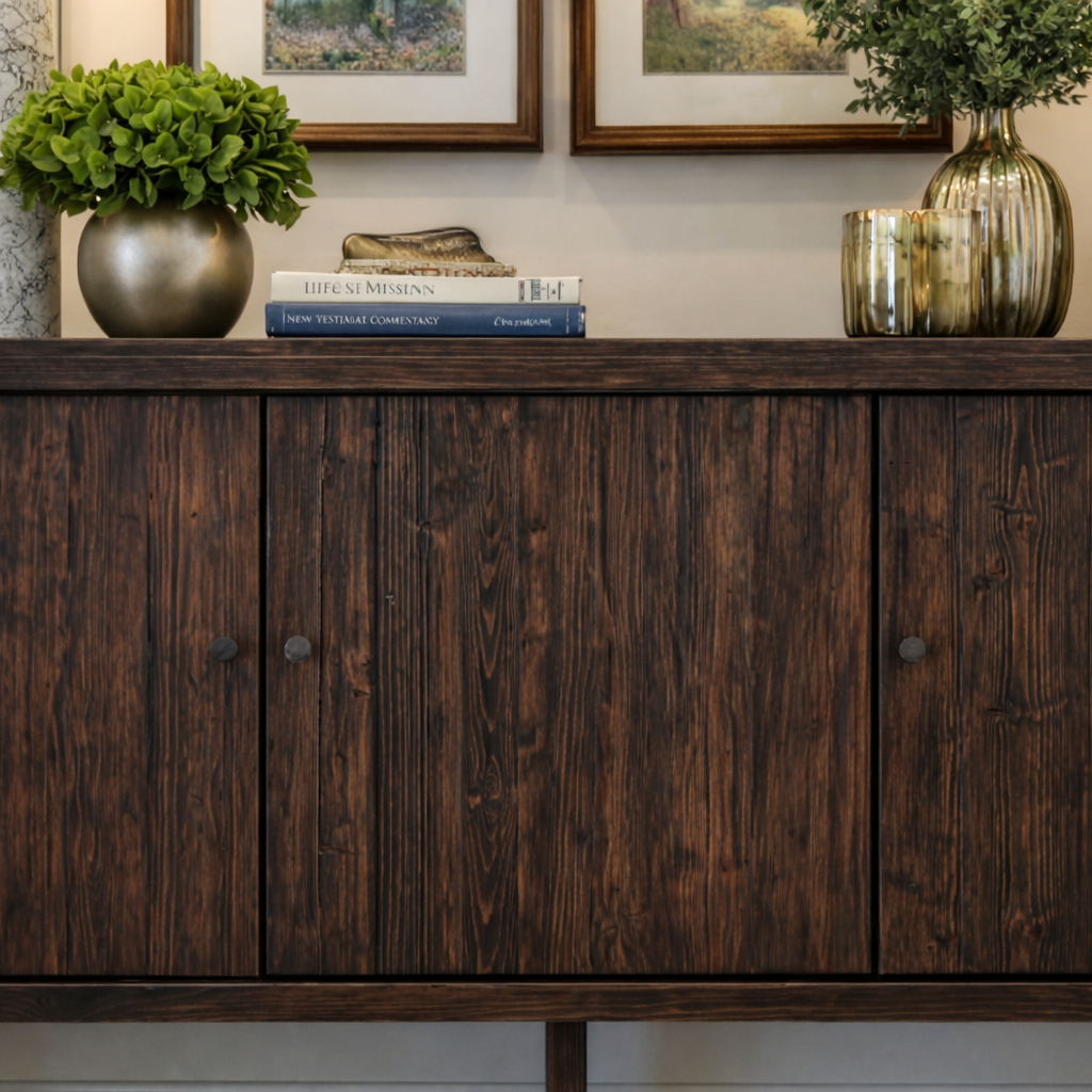 ShanaWood Rustic 3-Door Sideboard with Raised Frame Base - view 2