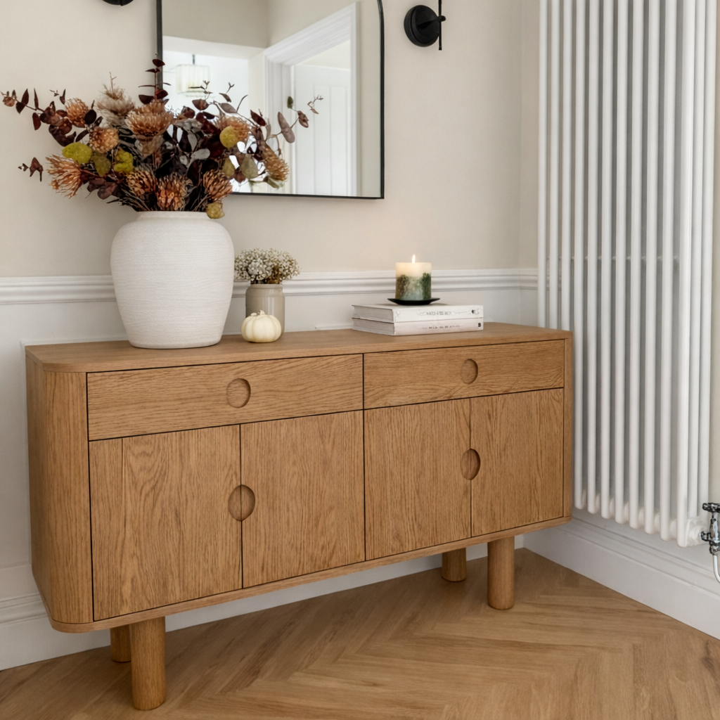 ShanaWood Sideboard Cabinet with Ring Pulls, 2 Drawers and 4-Door Storage - view 2