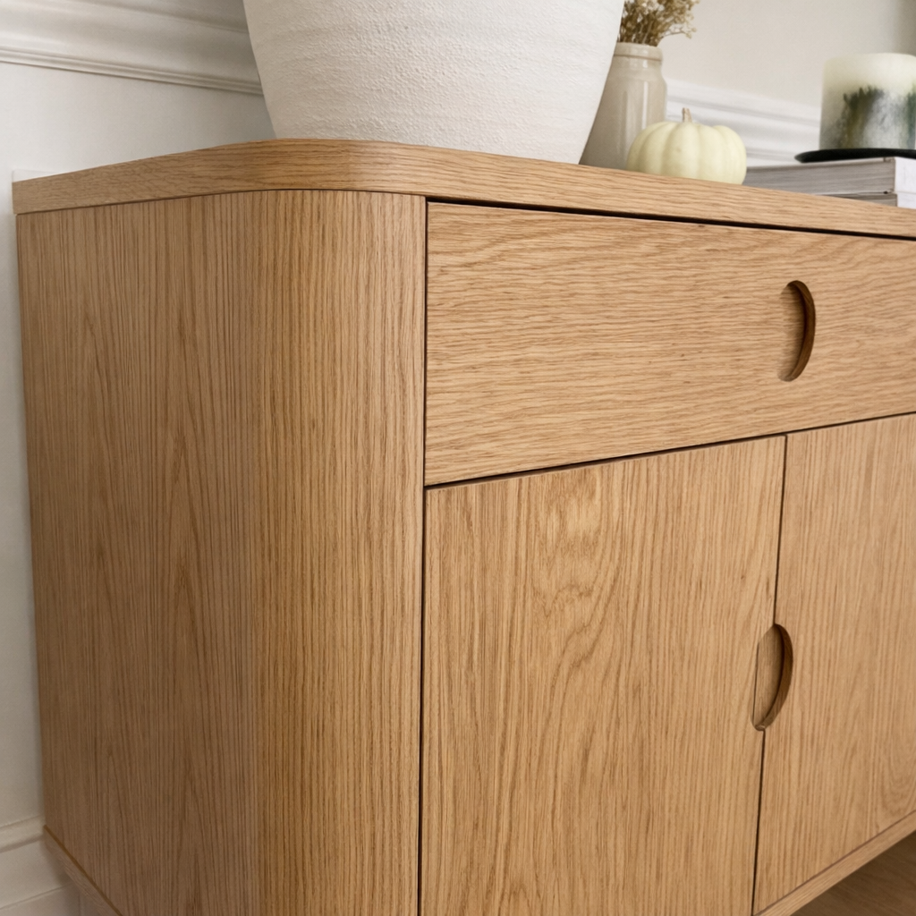 ShanaWood Sideboard Cabinet with Ring Pulls, 2 Drawers and 4-Door Storage - view 3