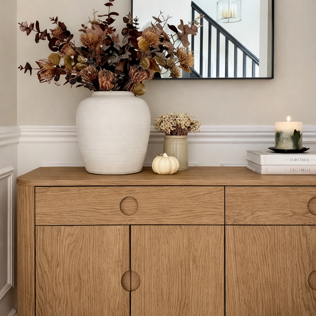 ShanaWood Sideboard Cabinet with Ring Pulls, 2 Drawers and 4-Door Storage - view 5